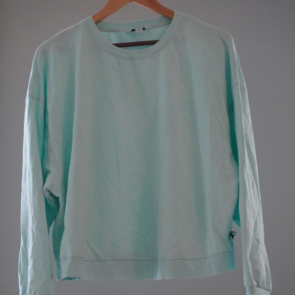 JoyLab Mint Green Lightweight Comfy French Terry Pullover - Size Large - Picture 2 of 4